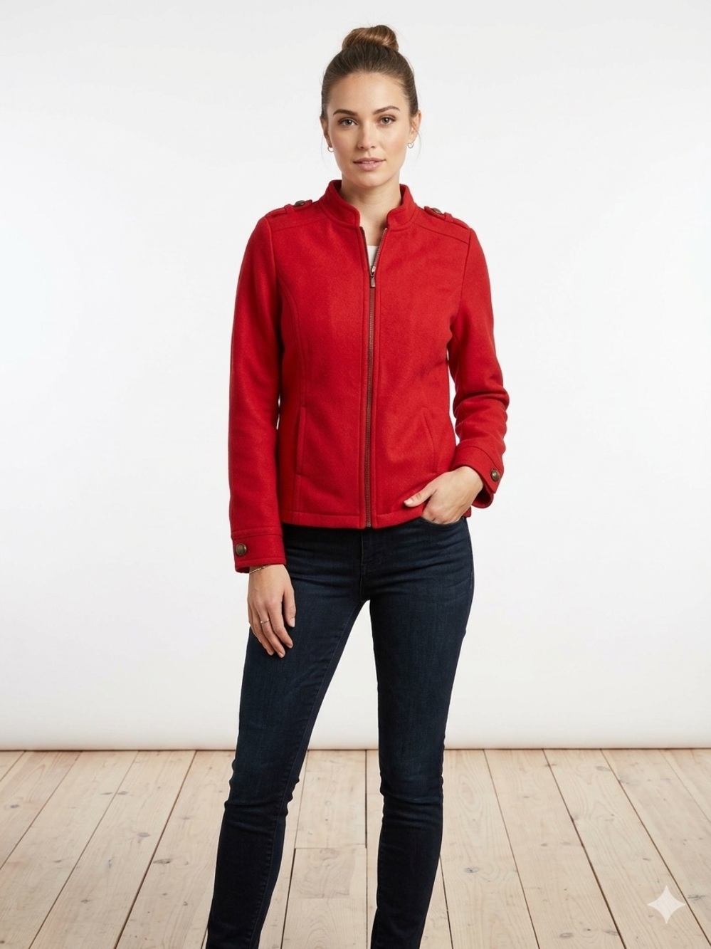 Northern Reflections Bright Red Fleece Zip Jacket